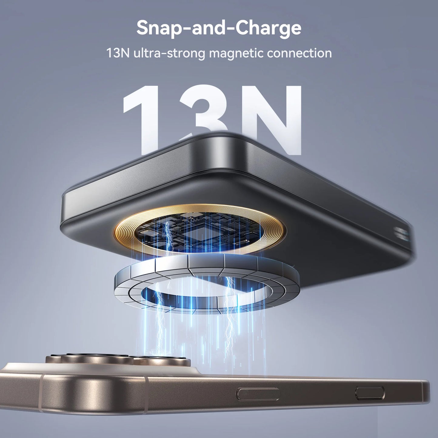 Ekstern trådløs batteri Joyroom JR-PBM12, 10000mAh, 22.5W, QC + PD + FQI, 1 x QI - 1 x USB-A - 1 x USB-C, Svart