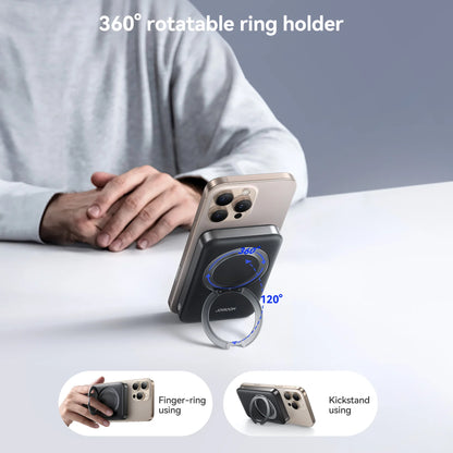 Ekstern trådløs batteri Joyroom JR-PBM12, 10000mAh, 22.5W, QC + PD + FQI, 1 x QI - 1 x USB-A - 1 x USB-C, Svart