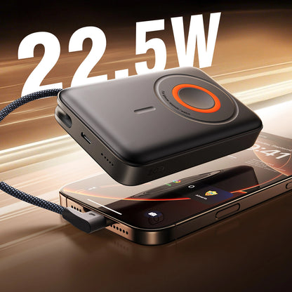 Ekstern trådløs batteri Joyroom JR-PBM02, 10000mAh, 22.5W, PD + FQI, 1 x QI - 2 x USB-C, Svart