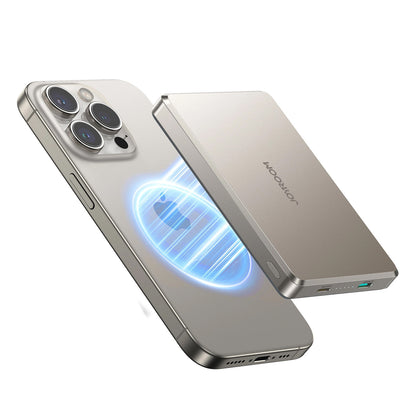 Ekstern trådløs batteri Joyroom JR-PBM08 Pro, 10000mAh, 20W, PD + FQI, 1 x QI - 1 x USB-C, Beige