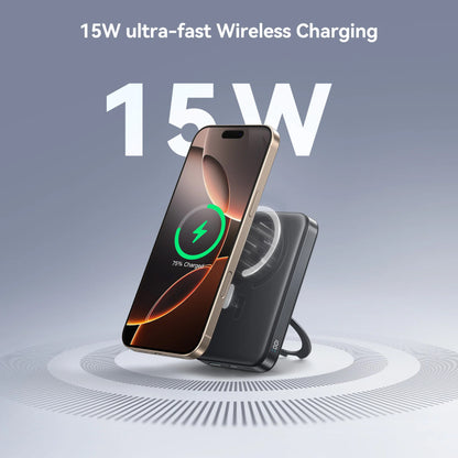 Ekstern trådløs batteri Joyroom JR-PBM12, 10000mAh, 22.5W, QC + PD + FQI, 1 x QI - 1 x USB-A - 1 x USB-C, Svart