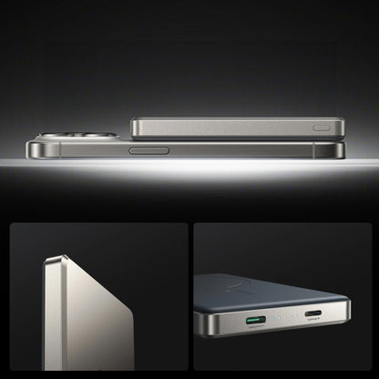 Trådløs ekstern batteri Joyroom JR-PBM08 Pro, 10000mAh, 22,5W, PD + FQI, 1 x QI - 2 x USB-C, Beige