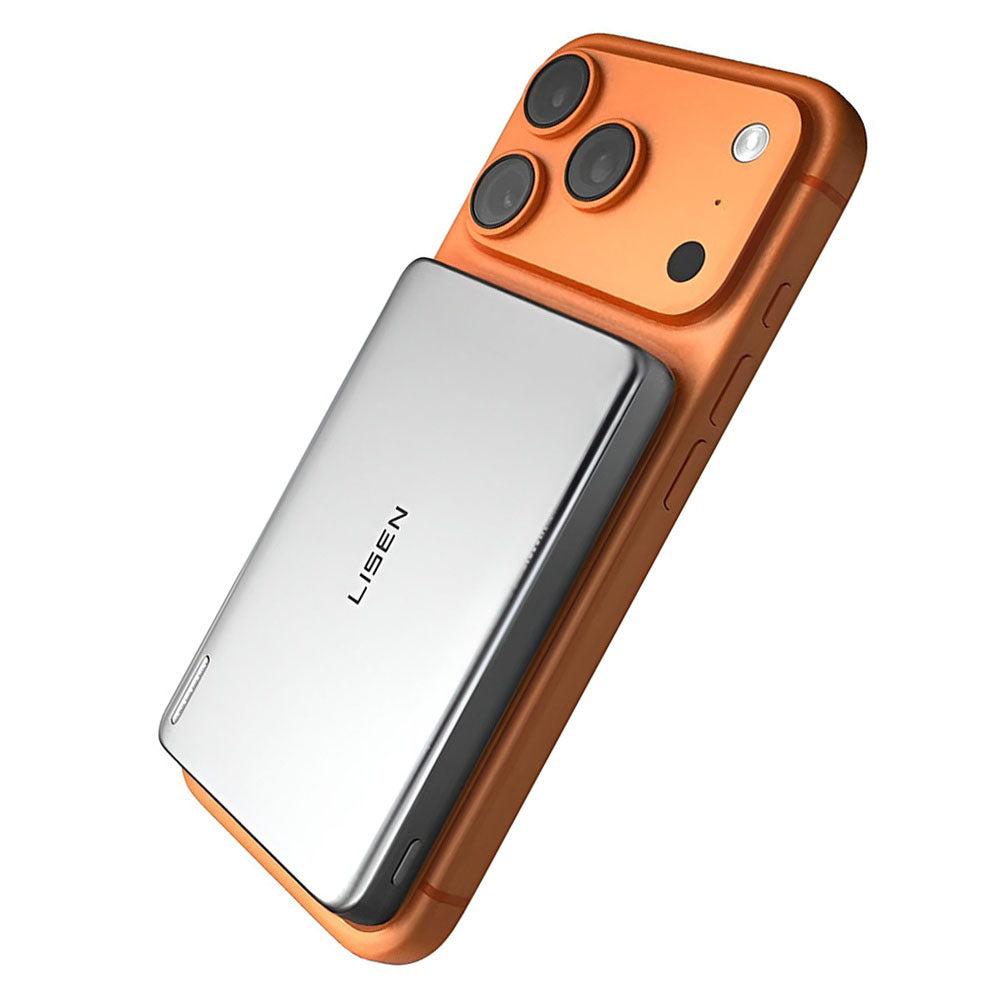Trådløs ekstern batteri Lisen L601 Pro, 10000mAh, 27W, PD + FQI, 1 x QI - 1 x USB-C, Grå YL0325100009