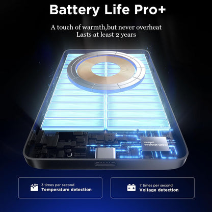 Trådløs ekstern batteri Lisen L601 Pro, 10000mAh, 27W, PD + FQI, 1 x QI - 1 x USB-C, Grå YL0325100009