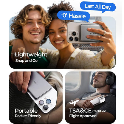 Trådløs ekstern batteri Lisen L601 Pro, 5000mAh, 22,5W, PD + FQI, 1 x QI - 1 x USB-C, Grå YL0325090011