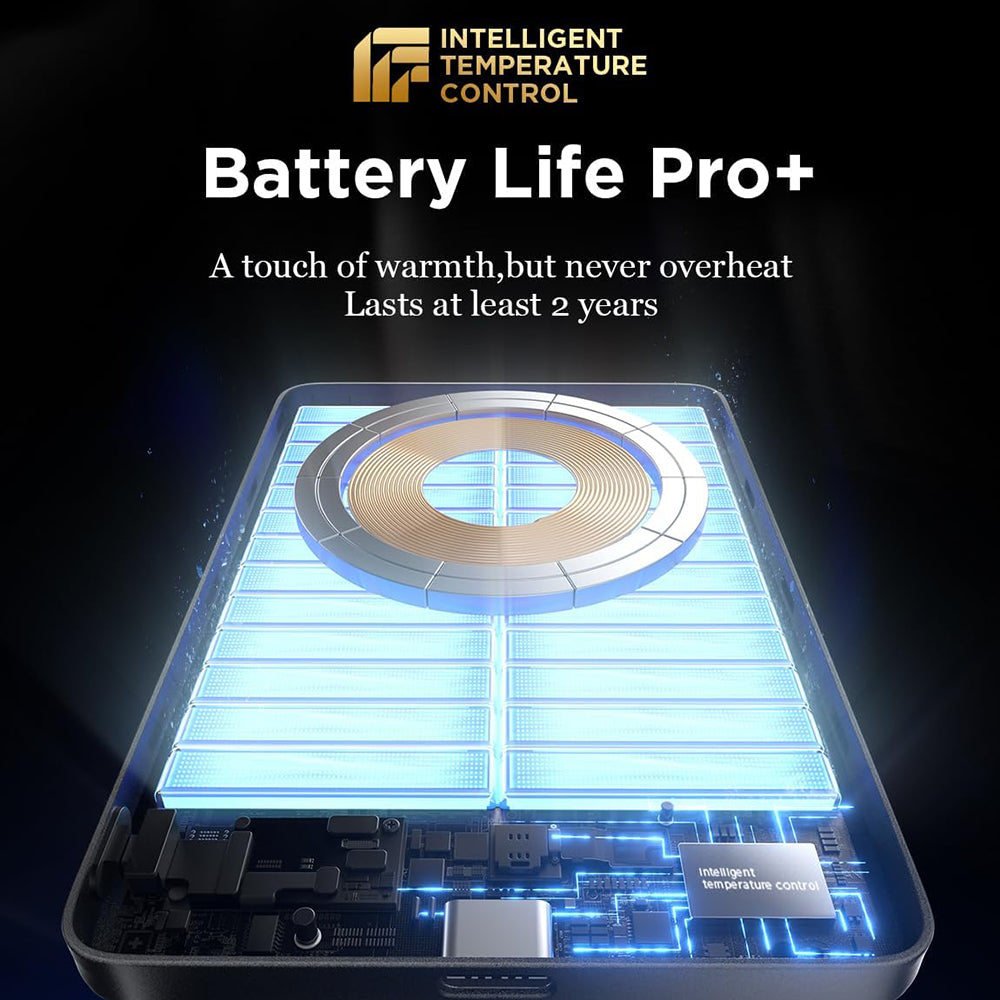 Trådløs ekstern batteri Lisen L601 Pro, 5000mAh, 22,5W, PD + FQI, 1 x QI - 1 x USB-C, Grå YL0325090011