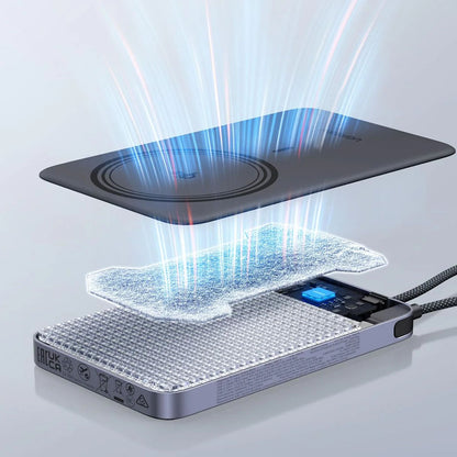 UGREEN PB570 trådløs powerbank (75982B), 10 000 mAh, 30 W, PD + FQI, 1 x Qi – 2 x USB-C, grå