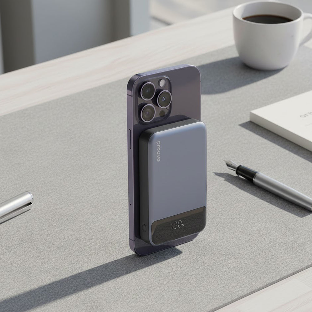 Trådløs Ekstern Batteri Proove Hoodman, 10000mAh, 20W, PD + FQI, 1 x QI - 1 x USB-C, Grå PBH120010003