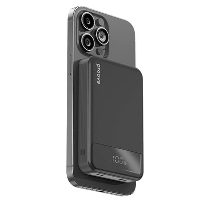 Trådløs Ekstern Batteri Proove Hoodman, 10000mAh, 20W, PD + FQI, 1 x QI - 1 x USB-C, Svart PBH120010001