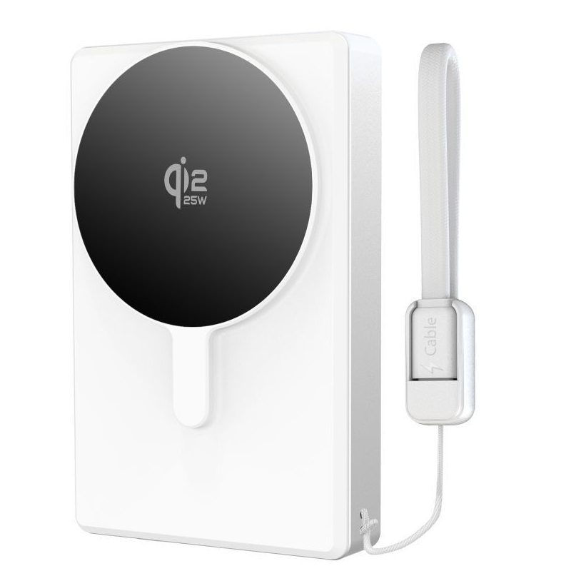 Trådløs ekstern batteri Tech-Protect PB40 LifeMag, 10000mAh, 25W, PD + FQI, 1 x QI - 1 x USB-C, Sølv