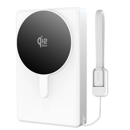 Trådløs ekstern batteri Tech-Protect PB40 LifeMag, 10000mAh, 25W, PD + FQI, 1 x QI - 1 x USB-C, Sølv