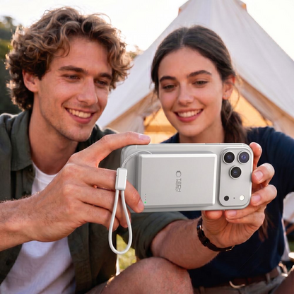 Trådløs ekstern batteri Tech-Protect PB40 LifeMag, 10000mAh, 25W, PD + FQI, 1 x QI - 1 x USB-C, Sølv