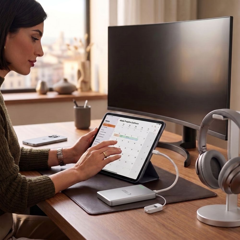 Trådløs ekstern batteri Tech-Protect PB40 LifeMag, 10000mAh, 25W, PD + FQI, 1 x QI - 1 x USB-C, Sølv