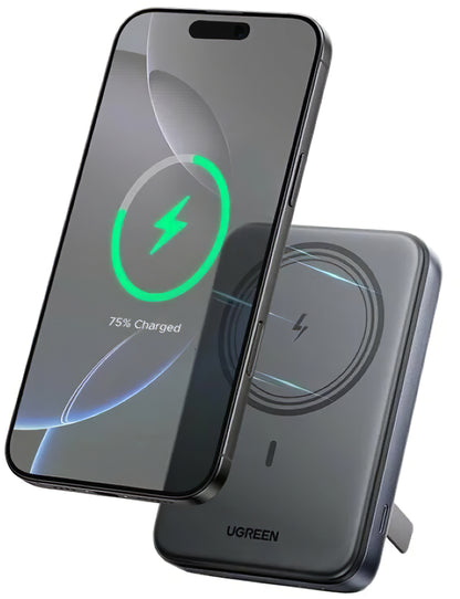 Ekstern trådløs batteri UGREEN PB562, 10000mAh, 20W, PD + FQI, 1 x QI - 1 x USB-C, Svart