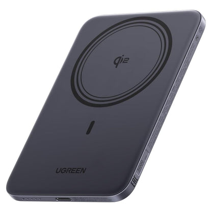 Trådløs ekstern batteri UGREEN PB580 (75984B), 5000mAh, 15W, PD + FQI, 1 x QI - 1 x USB-C, Grå