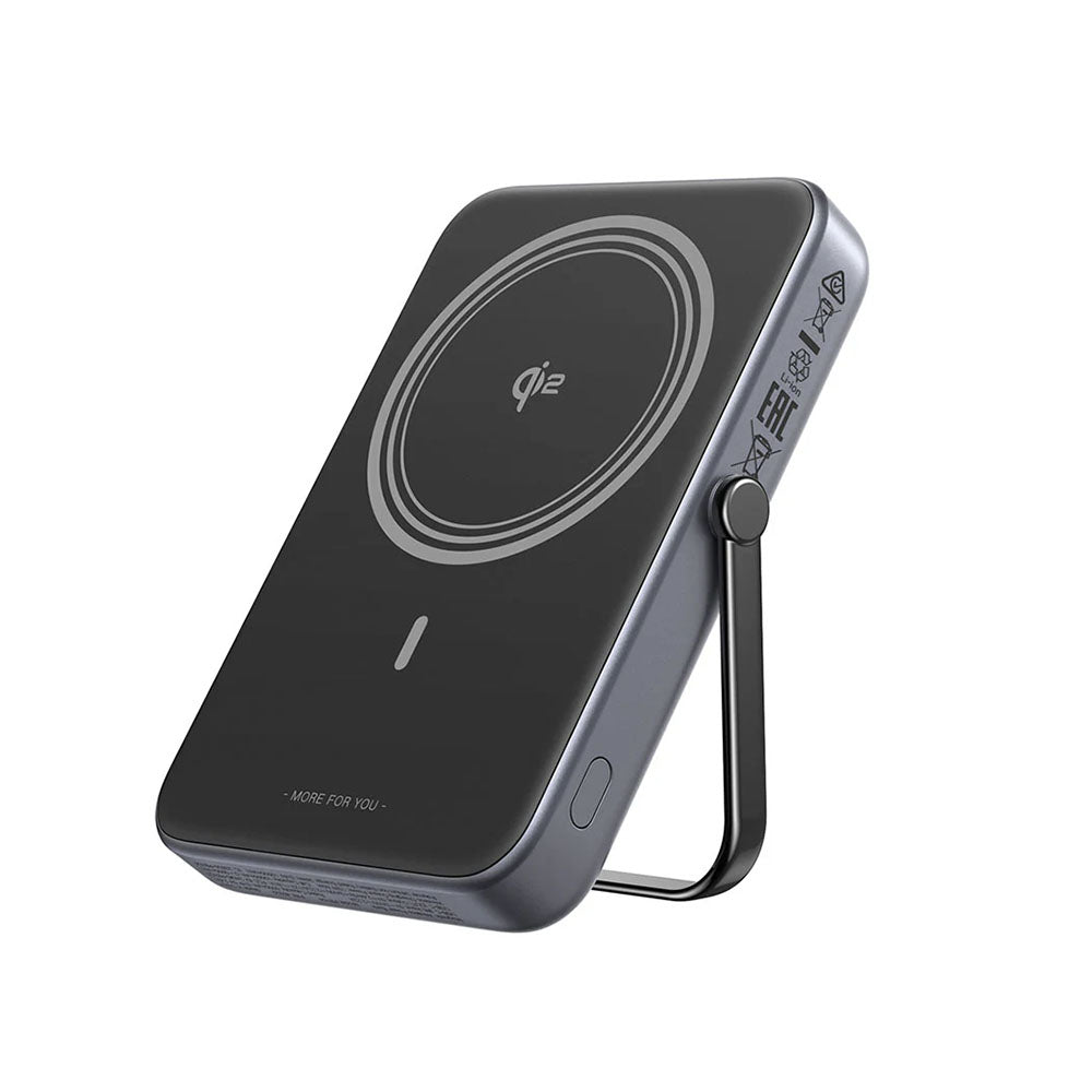 Ekstern trådløs batteri UGREEN PB764 Uno, 10000mAh, 20W, PD + FQI, 1 x QI - 1 x USB-C, Grå