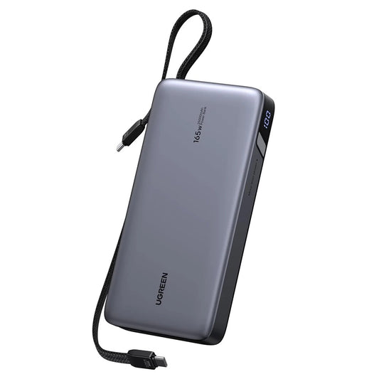 UGREEN PB726 Ekstern Batteri (55995B), 25000mAh, 165W, QC + PD, 1 x USB-A - 3 x USB-C, Grå