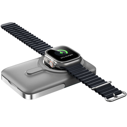 Ekstern trådløs batteri WiWu Wi-P018, 10000mAh, 20W, PD + FQI, 1 x QI - 1 x USB-C, Grå