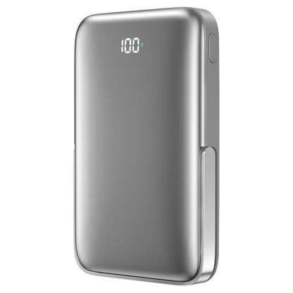 Ekstern trådløs batteri WiWu Wi-P018, 10000mAh, 20W, PD + FQI, 1 x QI - 1 x USB-C, Grå