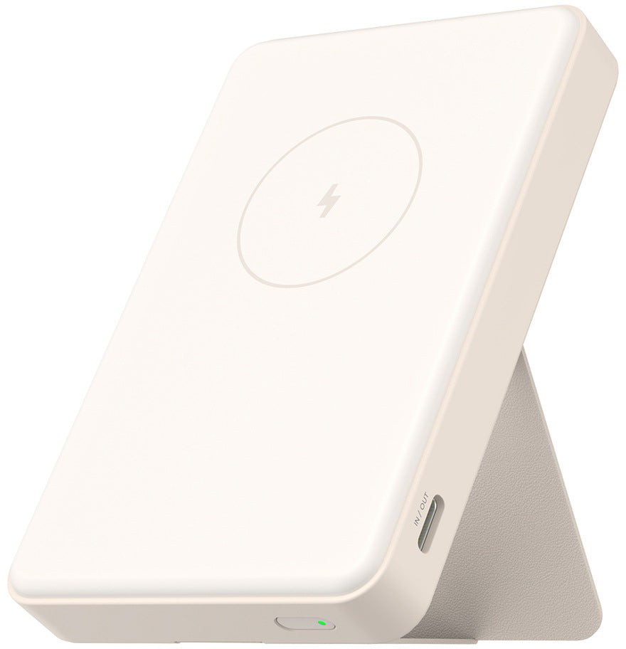 Trådløs ekstern batteri Xiaomi Mi Magnetic, 6000mAh, 15W, PD + FQI, 1 x QI - 1 x USB-C, Beige BHR9074GL