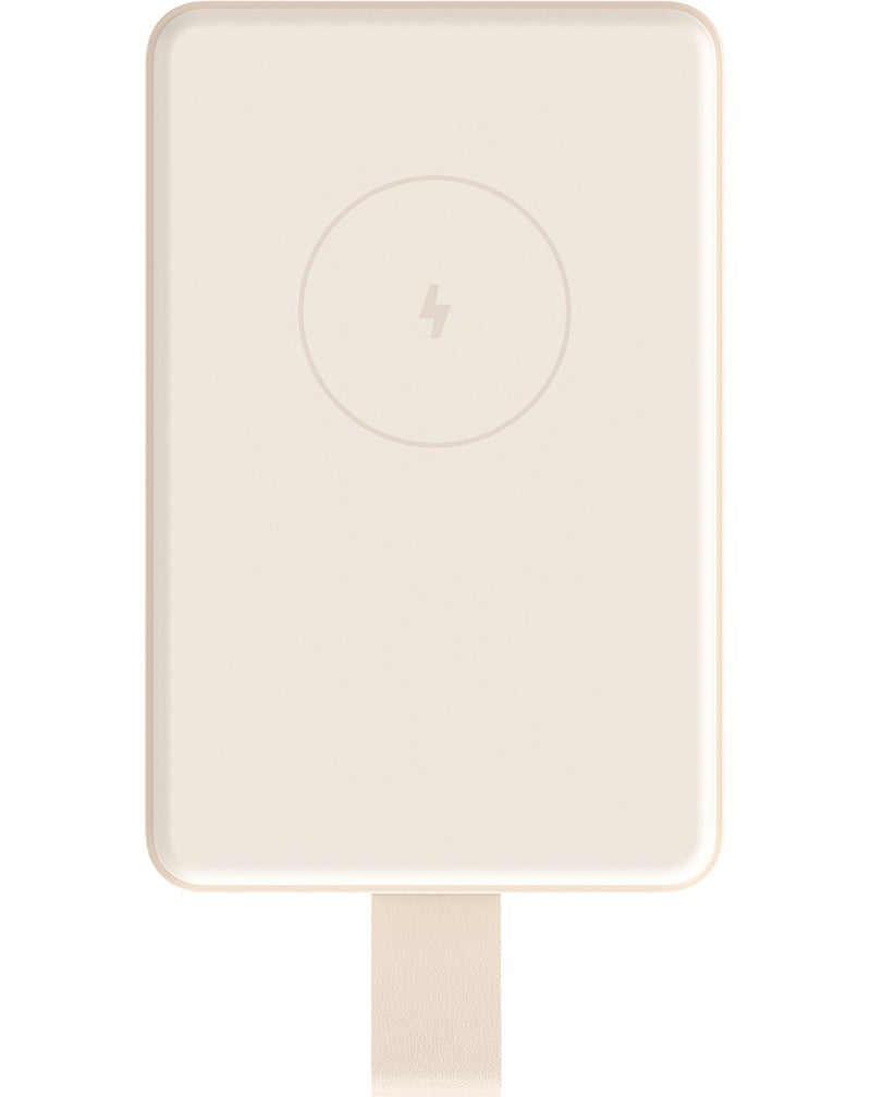 Trådløs ekstern batteri Xiaomi Mi Magnetic, 6000mAh, 15W, PD + FQI, 1 x QI - 1 x USB-C, Beige BHR9074GL