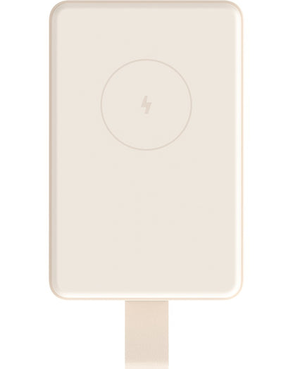 Trådløs ekstern batteri Xiaomi Mi Magnetic, 6000mAh, 15W, PD + FQI, 1 x QI - 1 x USB-C, Beige BHR9074GL