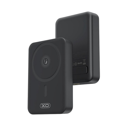 Trådløs Ekstern Batteri XO Design PR231, 10000mAh, 20W, PD + FQI, 1 x QI - 1 x USB-C, Svart, Reseglet