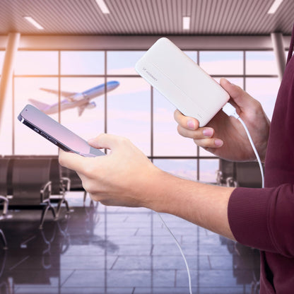 Ekstern batteri WZK WPBWE1, 10000mAh, 10W, 2 x USB-A, Hvit