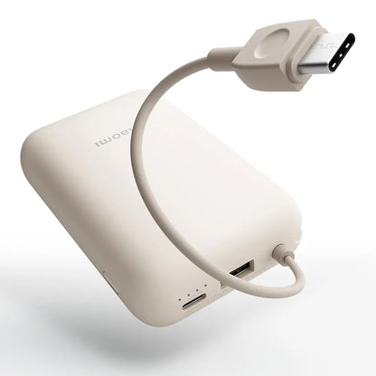 Xiaomi Pocket Edition Pro ekstern batteri, 10000mAh, 33W, QC + PD, 1 x USB-A - 1 x USB-C, Beige BHR9072GL
