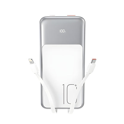 Ekstern Batteri XO Design PR248, 10000mAh, 22.5W, QC + PD, 1 x Lightning - 1 x USB-A - 2 x USB-C, Hvit