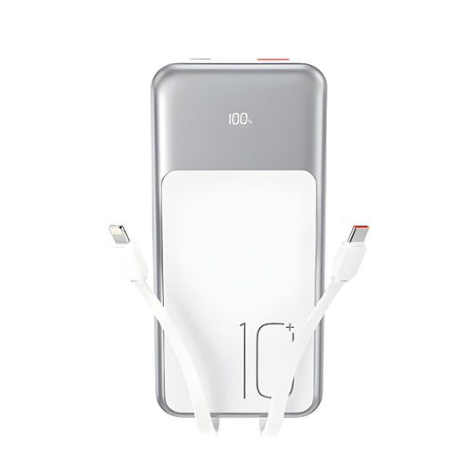 Ekstern Batteri XO Design PR248, 10000mAh, 22.5W, QC + PD, 1 x Lightning - 1 x USB-A - 2 x USB-C, Hvit