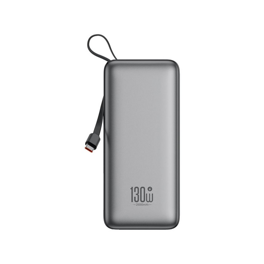 Ekstern Batteri XO Design PR268, 20000mAh, 130W, QC + PD, 1 x USB-A - 2 x USB-C, Grå