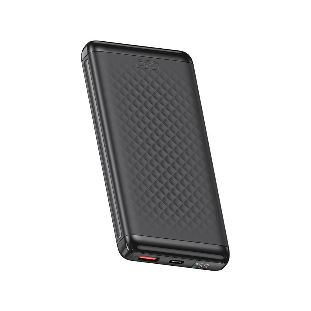 Ekstern Batteri XO Design PB308, 10000mAh, 22,5W, QC + PD, 1 x USB-A - 1 x USB-C, Svart