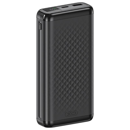 Ekstern batteri XO Design PB309, 20000mAh, 22.5W, QC + PD, 1 x USB-A - 1 x USB-C, Svart