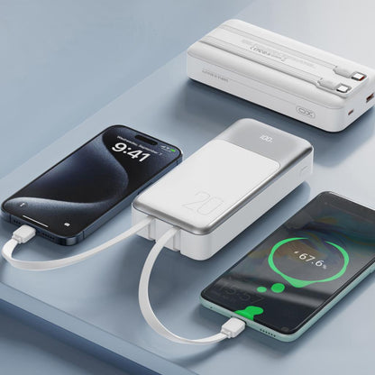 Ekstern Batteri XO Design PR249, 20000mAh, 22.5W, QC + PD, 1 x Lightning - 1 x USB-A - 2 x USB-C, Hvit