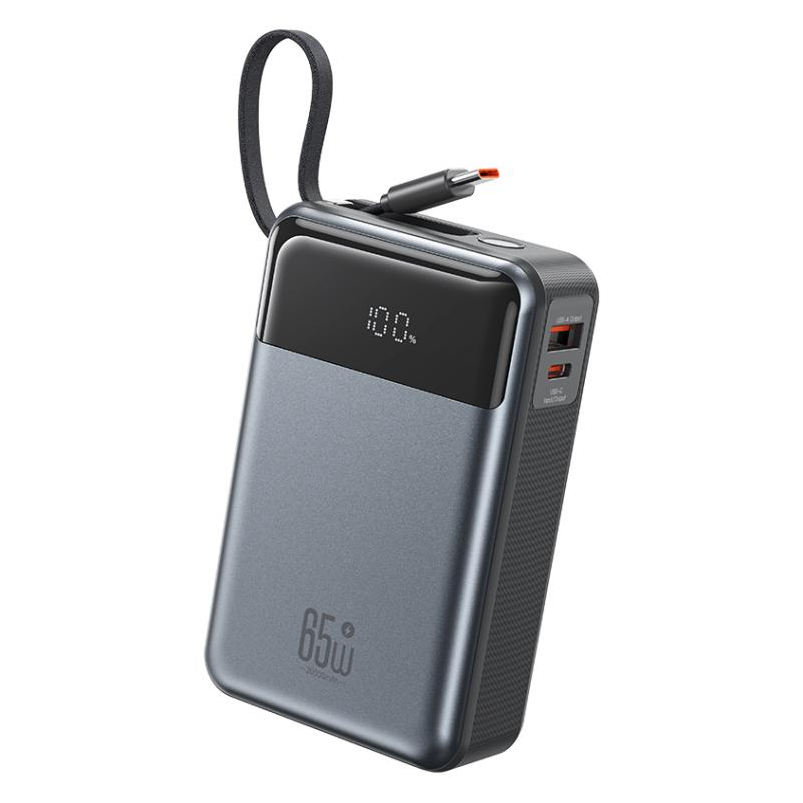 Ekstern batteri XO Design PR267, 20000mAh, 65W, QC + PD, 1 x USB-A - 2 x USB-C, Grå
