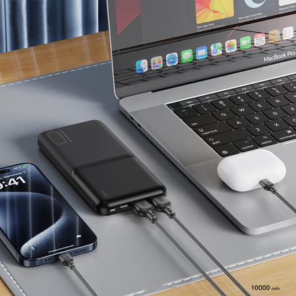 Ekstern batteri XO Design PR251, 10000mAh, 10W, 2 x USB-A, Svart