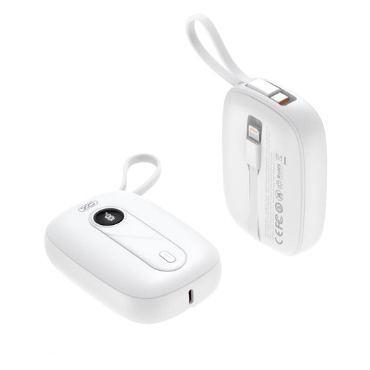 Ekstern batteri XO Design PR246, 10000mAh, 22.5W, PD, 1 x Lightning - 2 x USB-C, Hvit