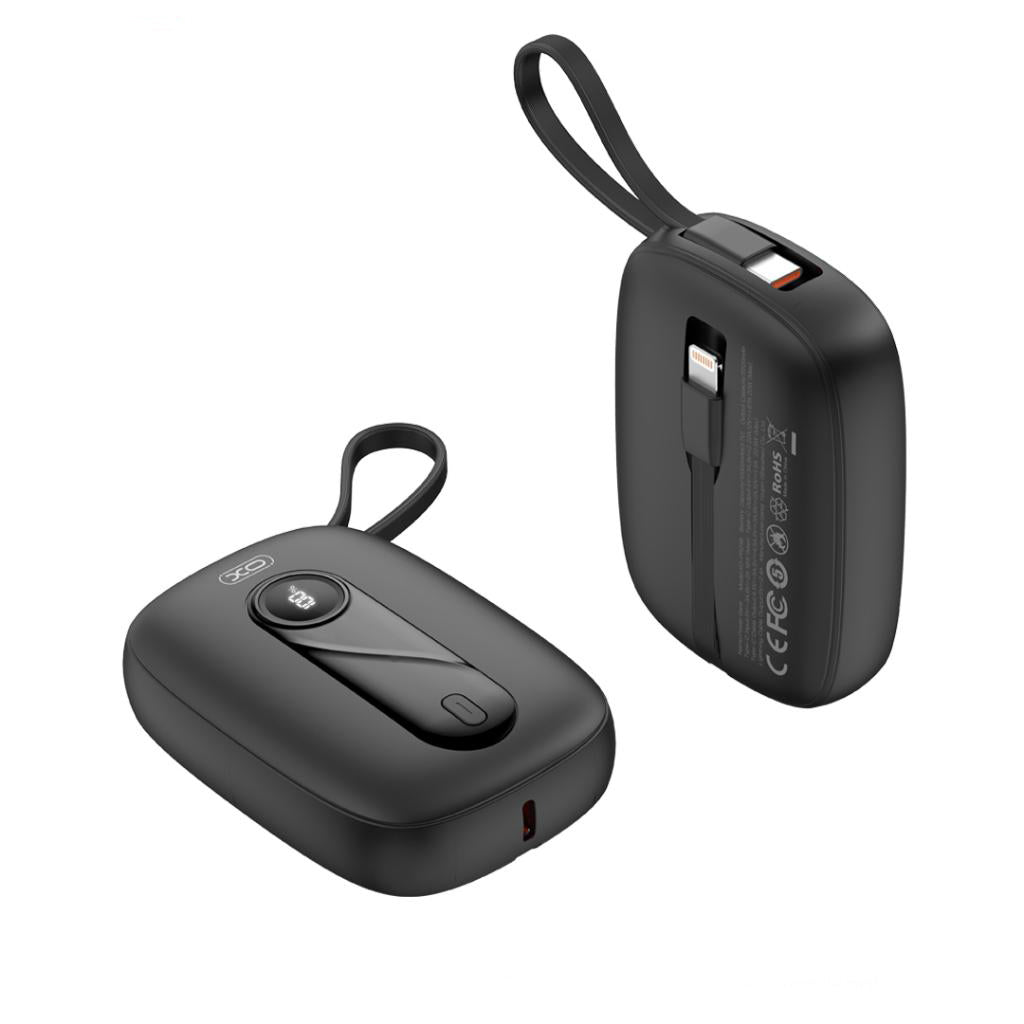 Ekstern Batteri XO Design PR246, 10000mAh, 22.5W, PD, 1 x Lightning - 2 x USB-C, Svart