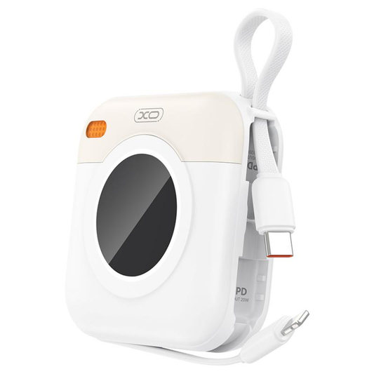 Ekstern Batteri XO Design PR258, 10000mAh, 20W, QC + PD, 1 x Lightning - 1 x USB-C, Beige