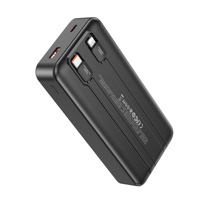Ekstern Batteri XO Design PR249, 20000mAh, 22.5W, QC + PD, 1 x Lightning - 1 x USB-A - 2 x USB-C, Svart