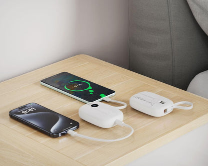 Ekstern batteri XO Design PR246, 10000mAh, 22.5W, PD, 1 x Lightning - 2 x USB-C, Hvit