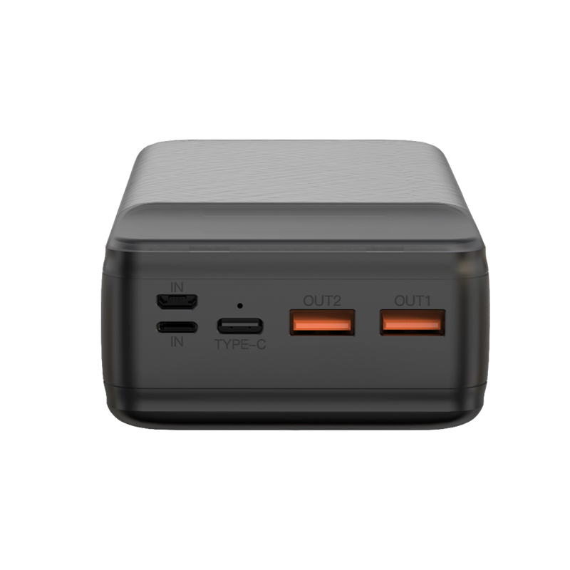 Ekstern batteri XO Design PR201, 30000mAh, 65W, QC + PD, 1 x USB-C - 2 x USB-A, Svart