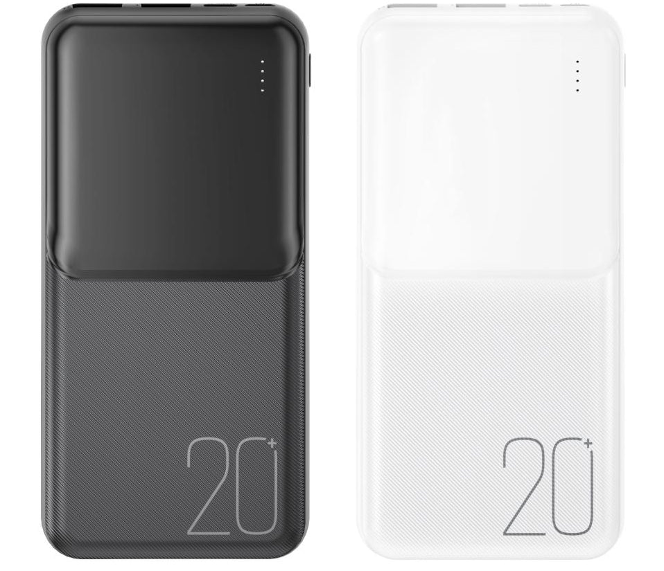 Ekstern Batteri XO Design PR252, 20000mAh, 10W, 2 x USB-A, Svart