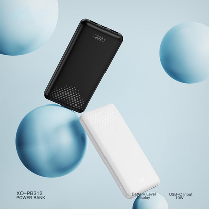 Ekstern Batteri XO Design PB312, 10000mAh, 10W, 2 x USB-A, Svart
