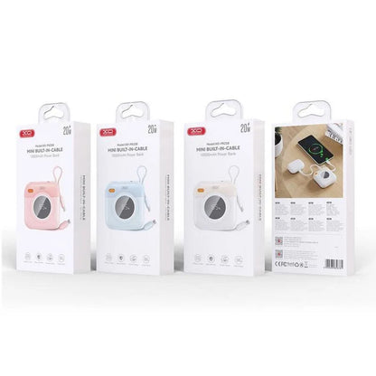 Ekstern Batteri XO Design PR258, 10000mAh, 20W, QC + PD, 1 x Lightning - 1 x USB-C, Beige