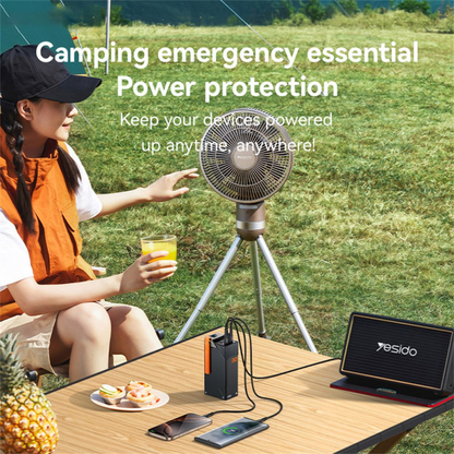 Yesido YP62 Ekstern Batteri, 30000mAh, 22.5W, QC + PD, 2 x USB-A - 2 x USB-C, Svart