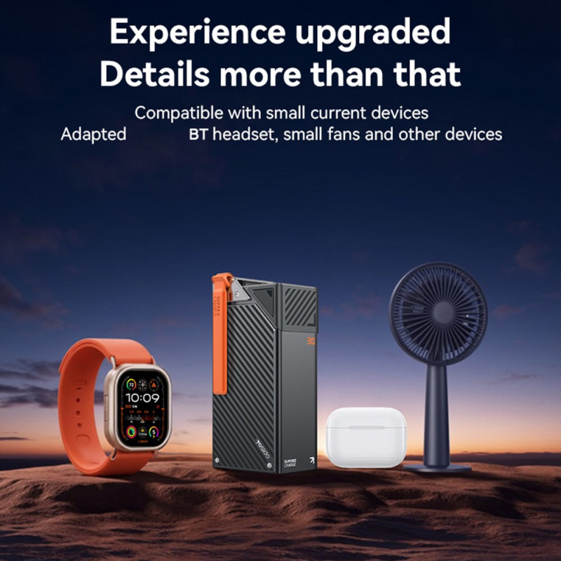 Yesido YP62 Ekstern Batteri, 30000mAh, 22.5W, QC + PD, 2 x USB-A - 2 x USB-C, Svart