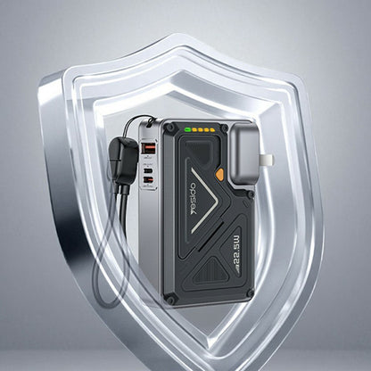 Ekstern batteri Yesido YP89, 10000mAh, 22.5W, QC + PD + FQI, 1 x Lightning - 1 x QI - 1 x USB-A - 1 x USB-C, Grå