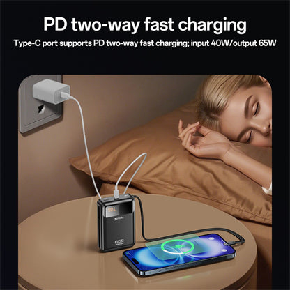 Yesido YP97 Ekstern Batteri, 20000mAh, 65W, PD, 2 x USB-C, Grå
